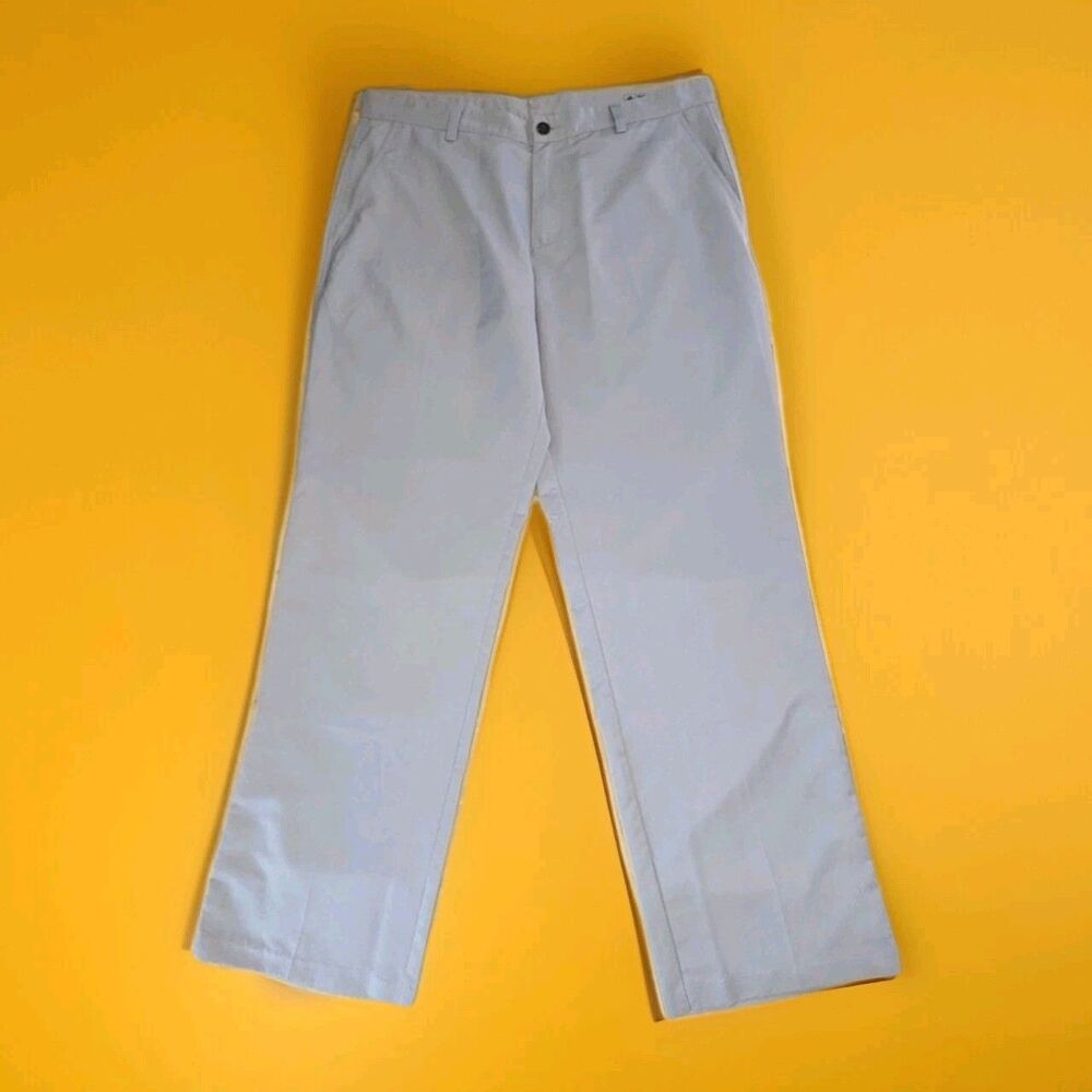 Adidas Climalite Golf Pants Mens 35x32 Gray Polyester Flat Front Performance